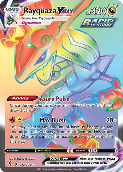 Rayquaza VMAX (Secret) SWSH07: Evolving Skies (217/203) (Secret Rare)