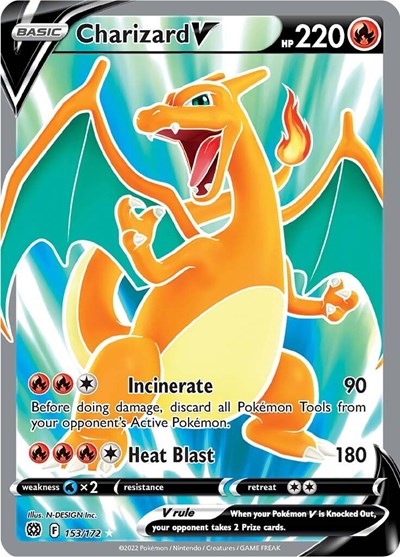 Charizard V (Full Art) SWSH09: Brilliant Stars (153/172) (Ultra Rare)