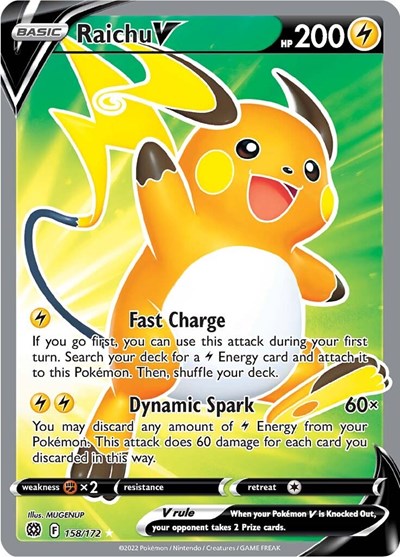 Raichu V (Full Art) SWSH09: Brilliant Stars (158/172) (Ultra Rare)