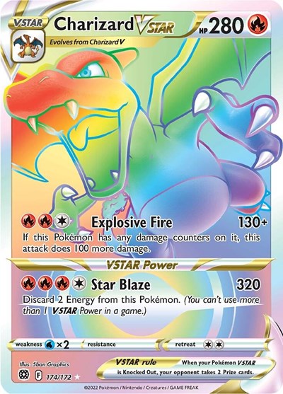 Charizard VSTAR (Secret) SWSH09: Brilliant Stars (174/172) (Secret Rare)