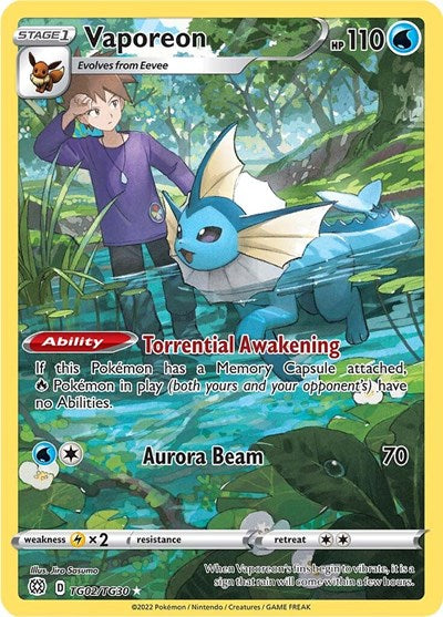 Vaporeon SWSH09: Brilliant Stars Trainer Gallery (TG02/TG30) (Ultra Rare)