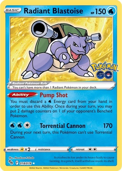 Radiant Blastoise Pokemon GO (018/078) (Radiant Rare)