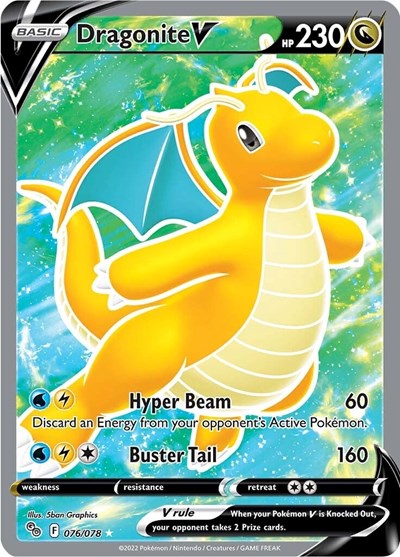 Dragonite V (Full Art) Pokemon GO (076/078) (Ultra Rare)