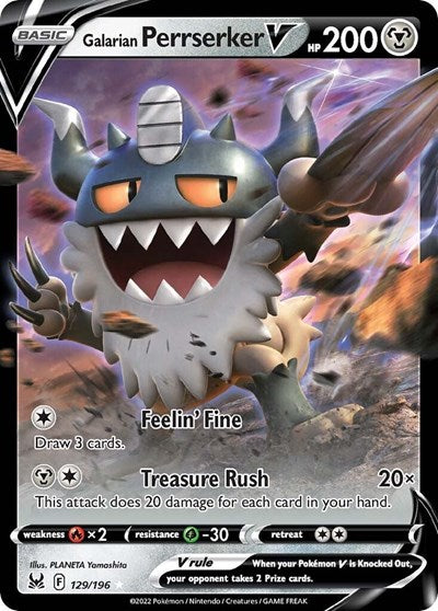 Galarian Perrserker V SWSH11: Lost Origin (129/196) (Ultra Rare)