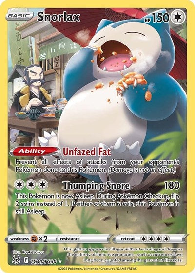 Snorlax SWSH11: Lost Origin Trainer Gallery (TG10/TG30) (Ultra Rare)