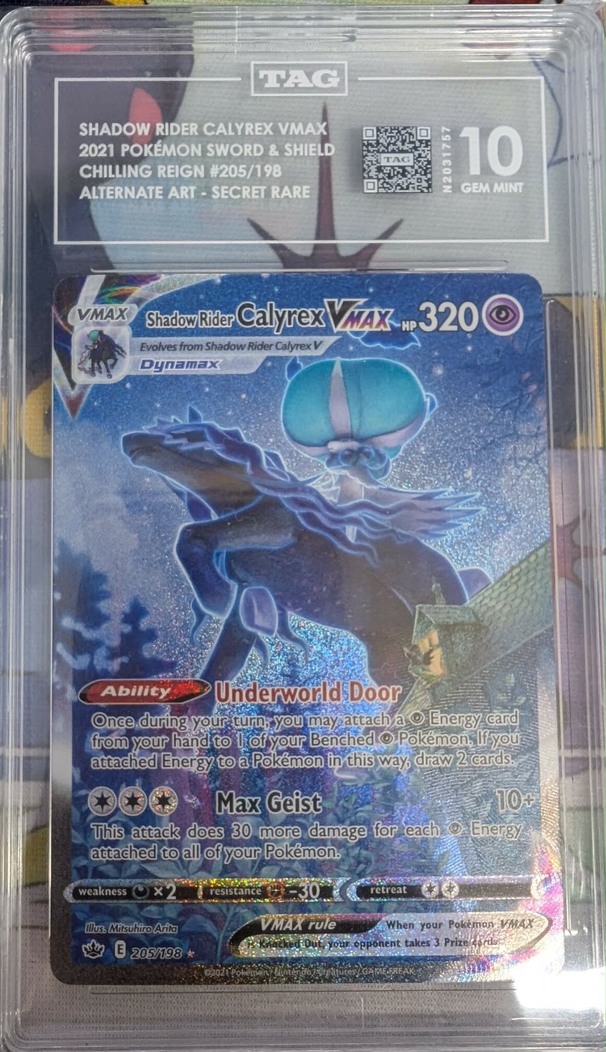 TAG 10 - Chilling Reign - Shadow Reign Calyrex VMax #205