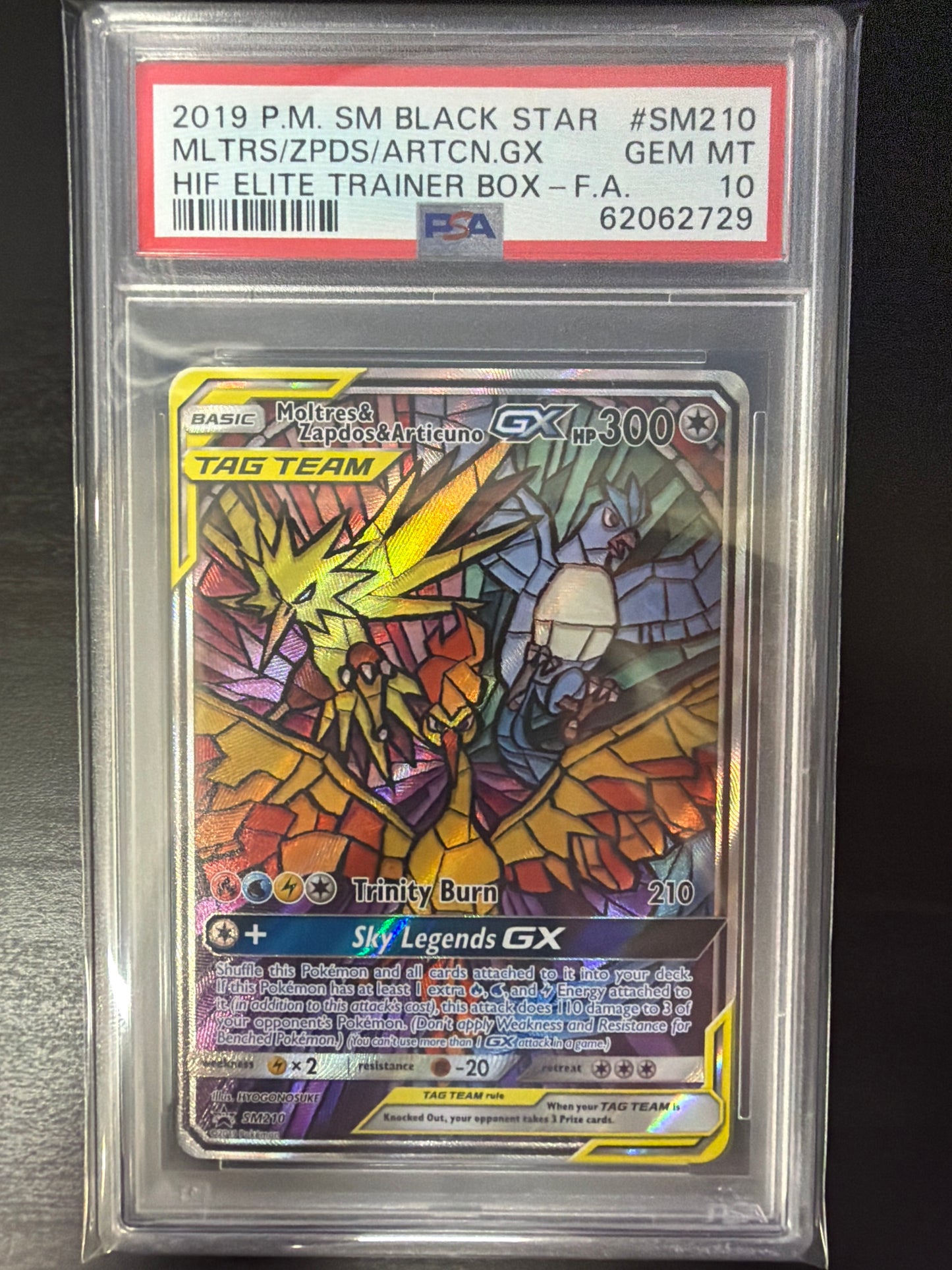 PSA 10 - HIDDEN FATES ETB - MLTRS/ZPDS/ARTCN.GX #SM210