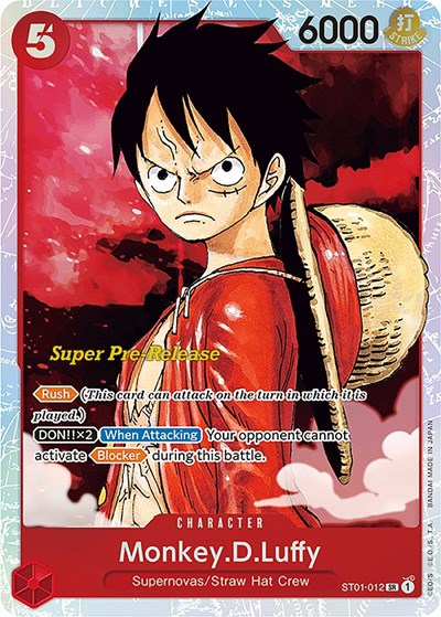 Monkey.D.Luffy ST-01: Starter Deck 1 Straw Hat Crew (Super Pre-Release Edition) (ST01-012) (Super Rare)