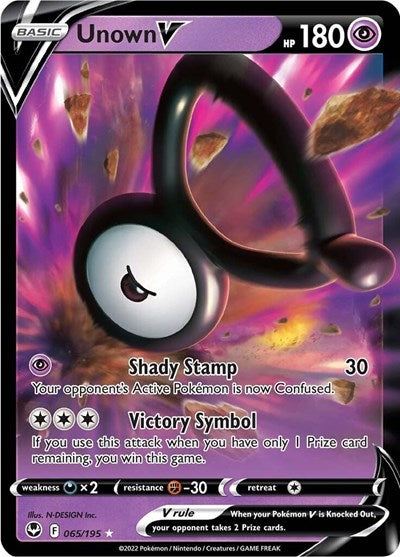 Unown V SWSH12: Silver Tempest (065/195) (Ultra Rare)