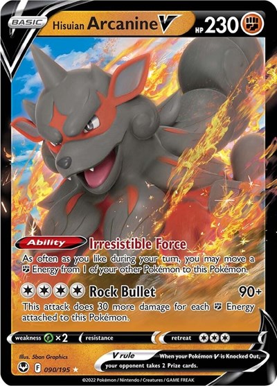 Hisuian Arcanine V SWSH12: Silver Tempest (090/195) (Ultra Rare)