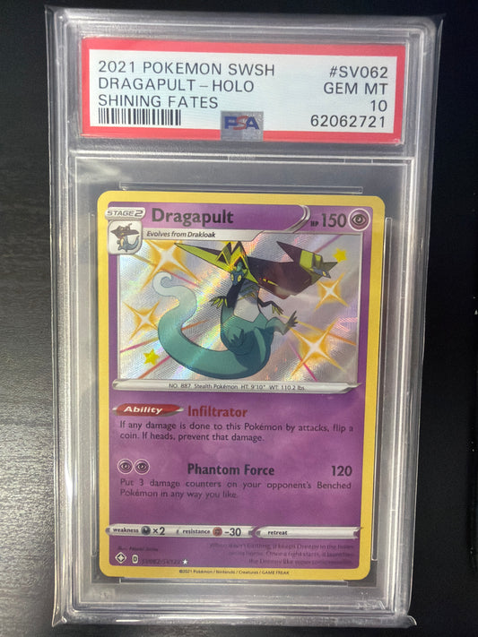 PSA 10 - SHINING FATES - DRAGAPULT HOLO #SV062