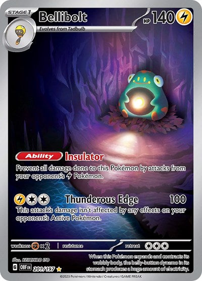 Bellibolt SV03: Obsidian Flames (201/197) (Illustration Rare)