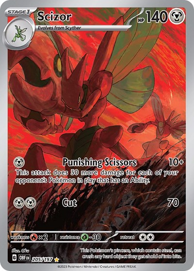 Scizor SV03: Obsidian Flames (205/197) (Illustration Rare)