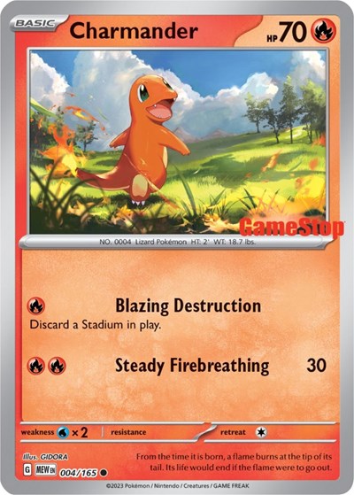 Charmander (GameStop Exclusive) Miscellaneous Cards & Products (004/165) (Promo)
