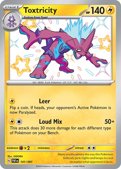 Toxtricity SV: Paldean Fates (141/091) (Shiny Rare)