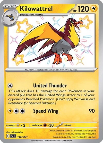 Kilowattrel SV: Paldean Fates (146/091) (Shiny Rare)