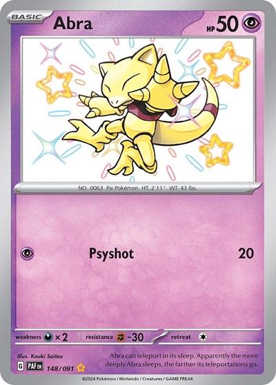 Abra SV: Paldean Fates (148/091) (Shiny Rare)