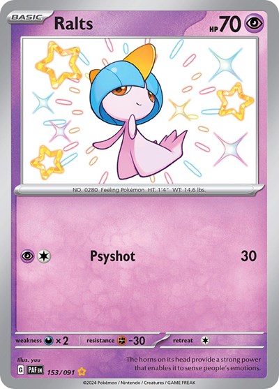 Ralts SV: Paldean Fates (153/091) (Shiny Rare)