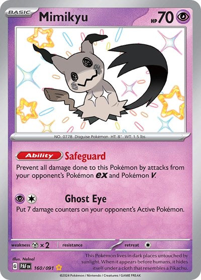 Mimikyu SV: Paldean Fates (160/091) (Shiny Rare)