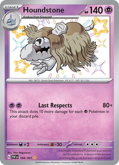 Houndstone SV: Paldean Fates (168/091) (Shiny Rare)