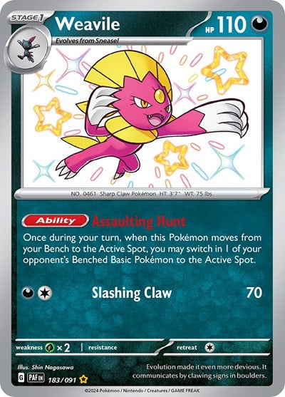 Weavile SV: Paldean Fates (183/091) (Shiny Rare)