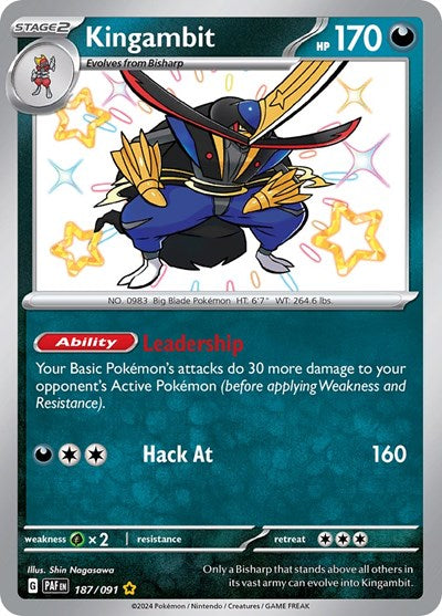 Kingambit SV: Paldean Fates (187/091) (Shiny Rare)