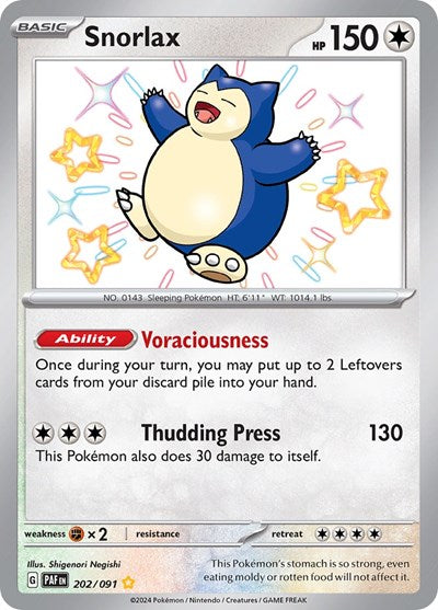 Snorlax SV: Paldean Fates (202/091) (Shiny Rare)