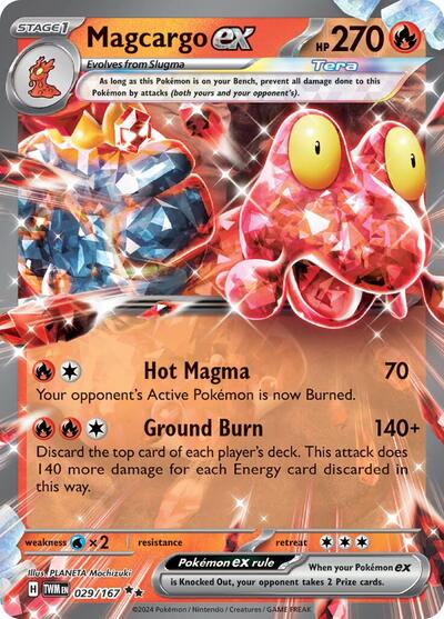 Magcargo ex SV06: Twilight Masquerade (029/167) (Double Rare)