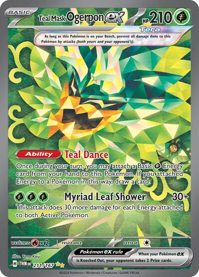 Teal Mask Ogerpon ex SV06: Twilight Masquerade (211/167) (Special Illustration Rare)