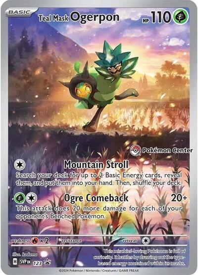 Teal Mask Ogerpon (Pokemon Center Exclusive) SV: Scarlet & Violet Promo Cards (123) (Promo)