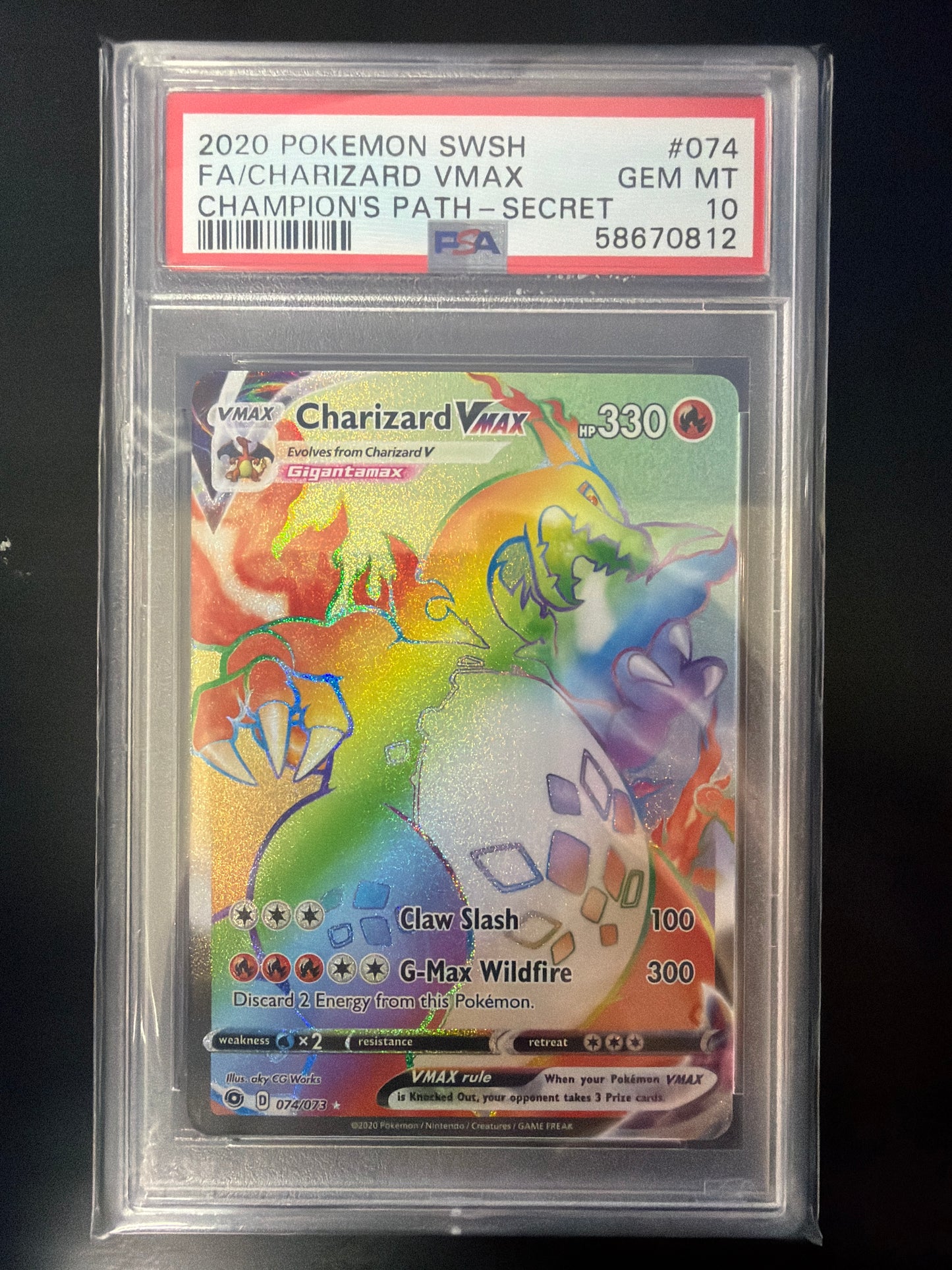 PSA 10 - Champion's Path Secret - Charizard VMAX #074