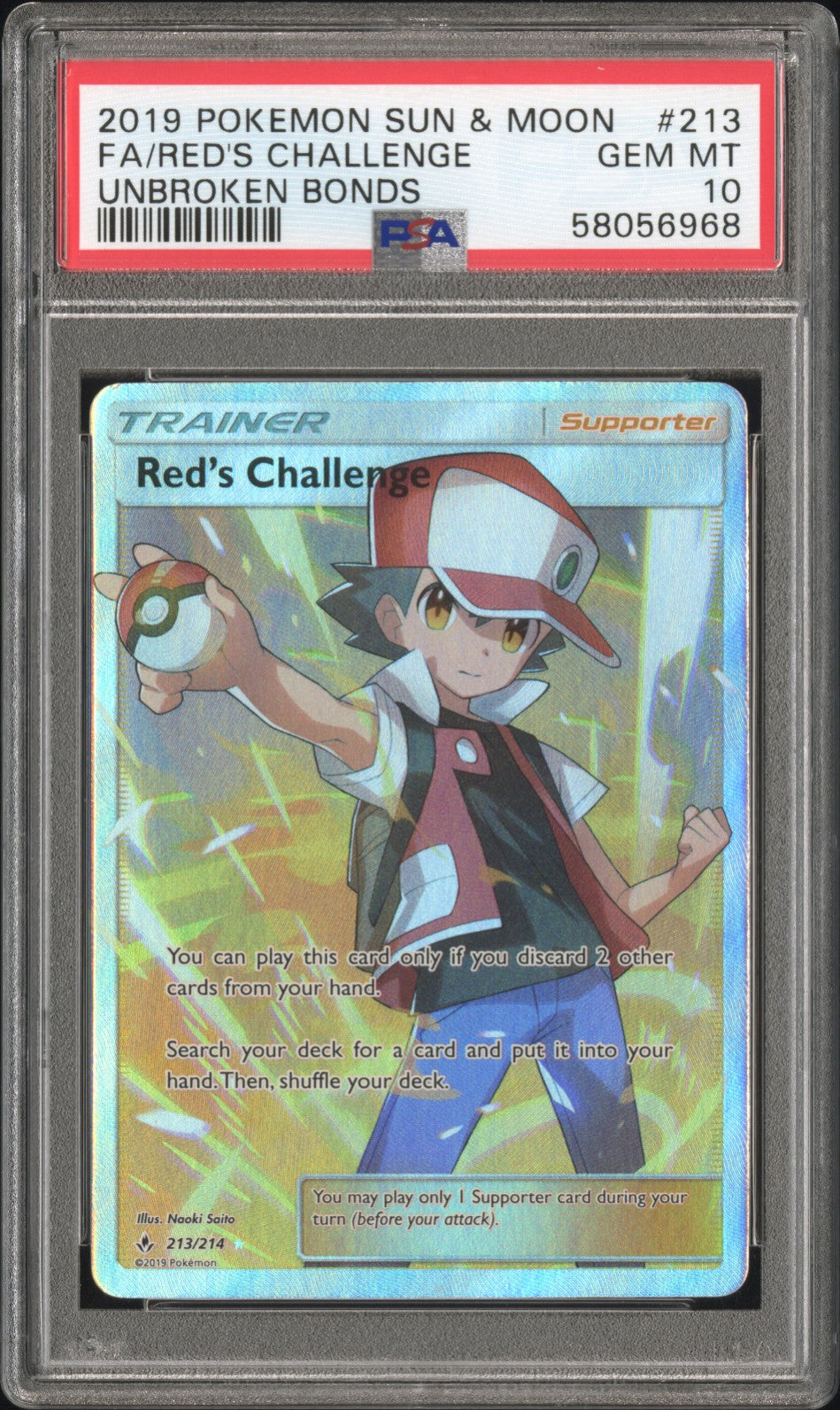 PSA 10 - UNBROKEN BONDS - RED'S CHALLENGE #213