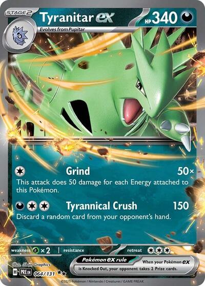 Tyranitar ex SV: Prismatic Evolutions (064/131) (Double Rare)
