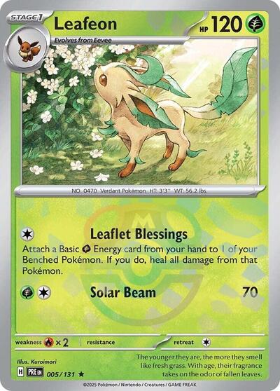 Leafeon (Master Ball Pattern) SV: Prismatic Evolutions (005/131) (Rare)