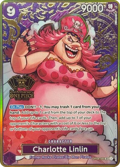 Charlotte Linlin (One Piece Japanese Version 2nd Anniversary Set) One Piece Promotion Cards (OP08-069) (Super Rare)