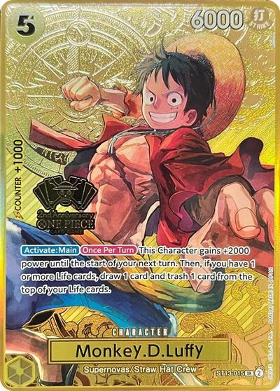 Monkey.D.Luffy (One Piece Japanese Version 2nd Anniversary Set) One Piece Promotion Cards (ST13-015) (Super Rare)