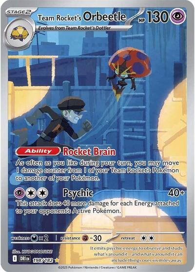 Team Rocket's Orbeetle SV10: Destined Rivals (198/182) (Illustration Rare)