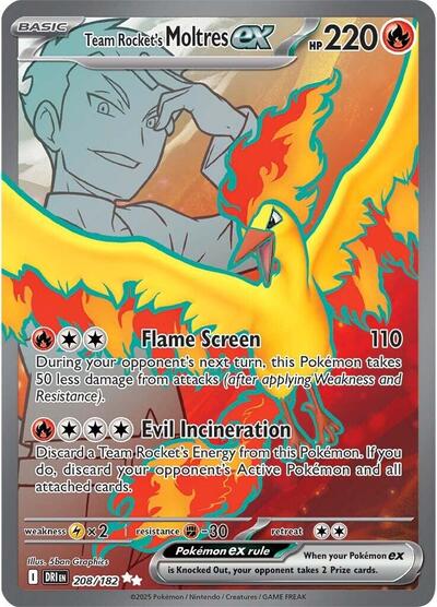 Team Rocket's Moltres ex SV10: Destined Rivals (208/182) (Ultra Rare)