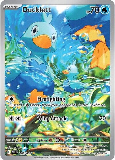 Ducklett SV: White Flare (109/086) (Illustration Rare)