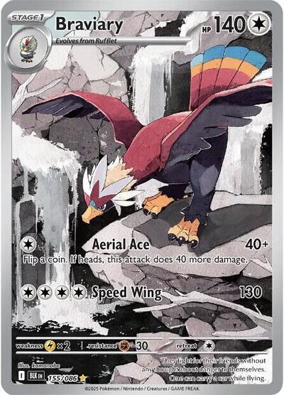 Braviary SV: Black Bolt (155/086) (Illustration Rare)