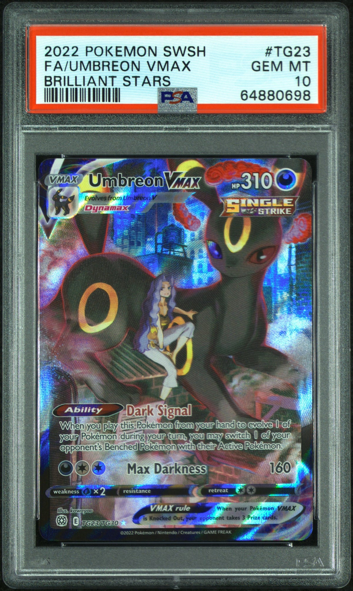 PSA 10 - Brilliant Stars - Umbreon VMAX #TG23