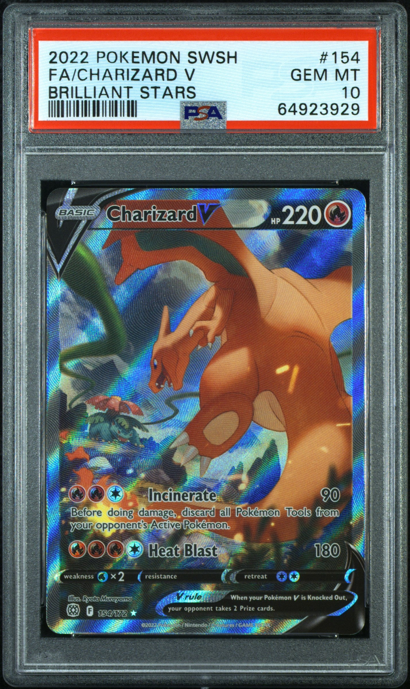PSA 10 - Brilliant Stars - Charizard V #154