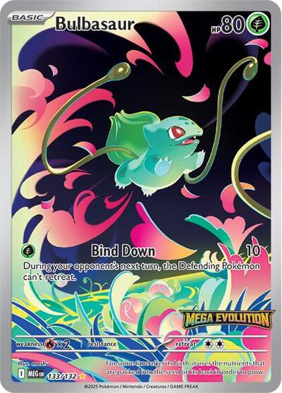 Bulbasaur (Mega Evolution Stamped) Miscellaneous Cards & Products (133/132) (Illustration Rare)