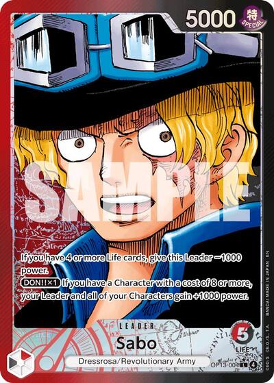 Sabo (Alternate Art) Carrying On His Will (OP13-004) (Leader)
