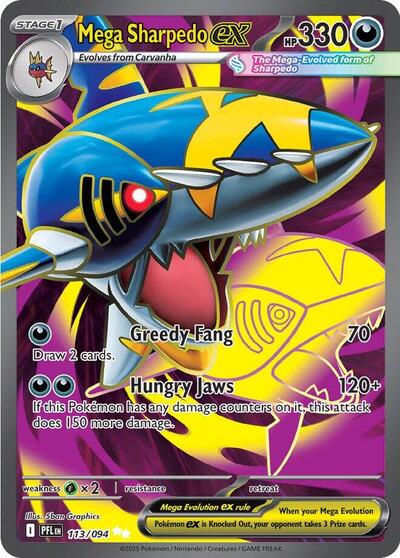 Mega Sharpedo ex ME02: Phantasmal Flames (113/094) (Ultra Rare)