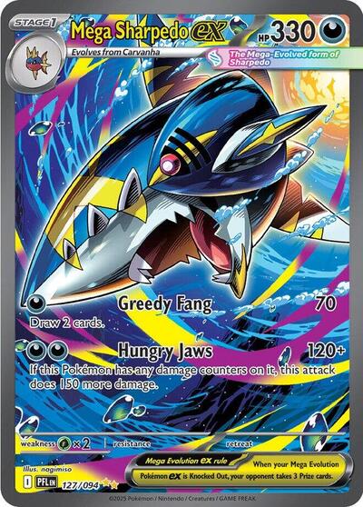 Mega Sharpedo ex ME02: Phantasmal Flames (127/094) (Special Illustration Rare)