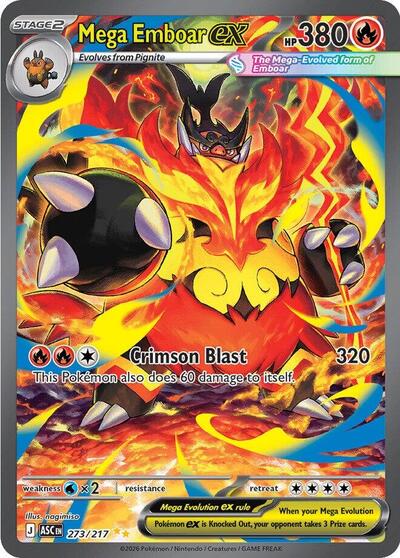 Mega Emboar ex ME: Ascended Heroes (273/217) (Special Illustration Rare)