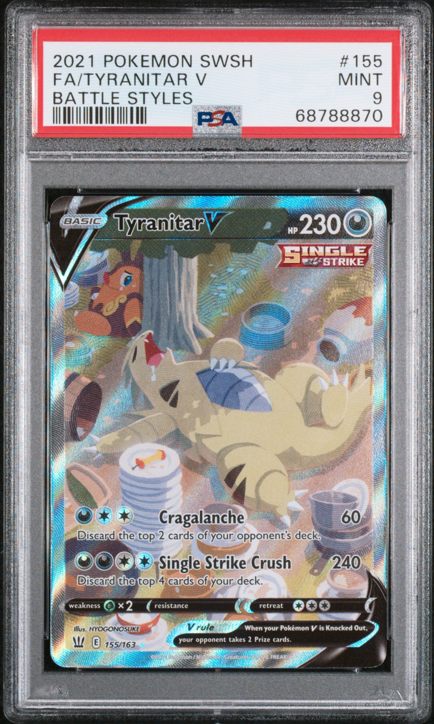 PSA 9 - Battle Styles - Tyranitar V #155