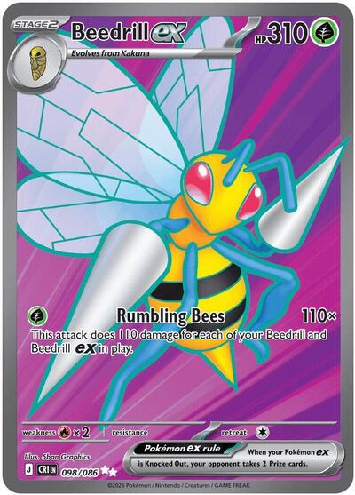 Beedrill ex ME04: Chaos Rising (098/086) (Ultra Rare)