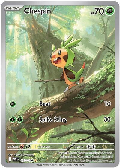 Chespin ME04: Chaos Rising (087/086) (Illustration Rare)